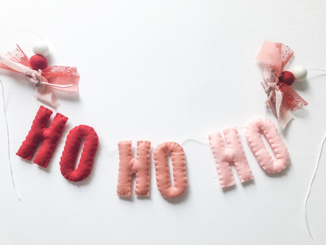 Ho Ho Ho Garland//pompom Garlandfelt Bannerwalldecorparty - Etsy