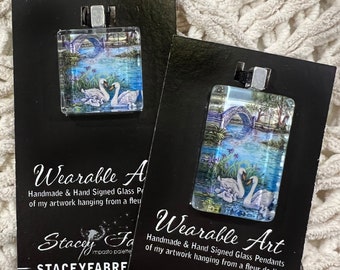 Swans Of CIty Park Art Pendant