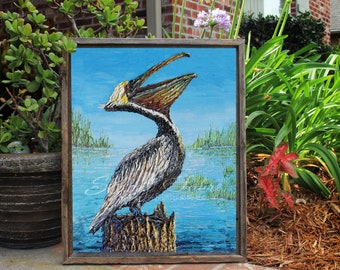 Louisiana Audubon Pelican - GICLEE stretched canvas