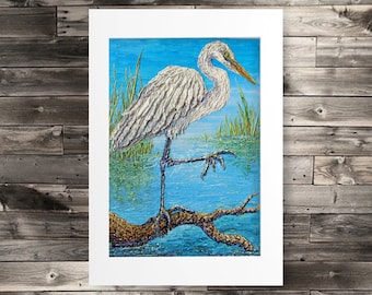 Louisiana Audubon Egret - PAPER PRINT