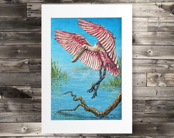 Louisiana Audubon Spoonbill - PAPER PRINT