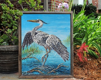 Louisiana Audubon Great Heron - GICLEE stretched canvas