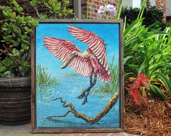 Louisiana Audubon Spoonbill - GICLEE stretched canvas