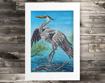 Louisiana Audubon Great Heron - PAPER PRINT