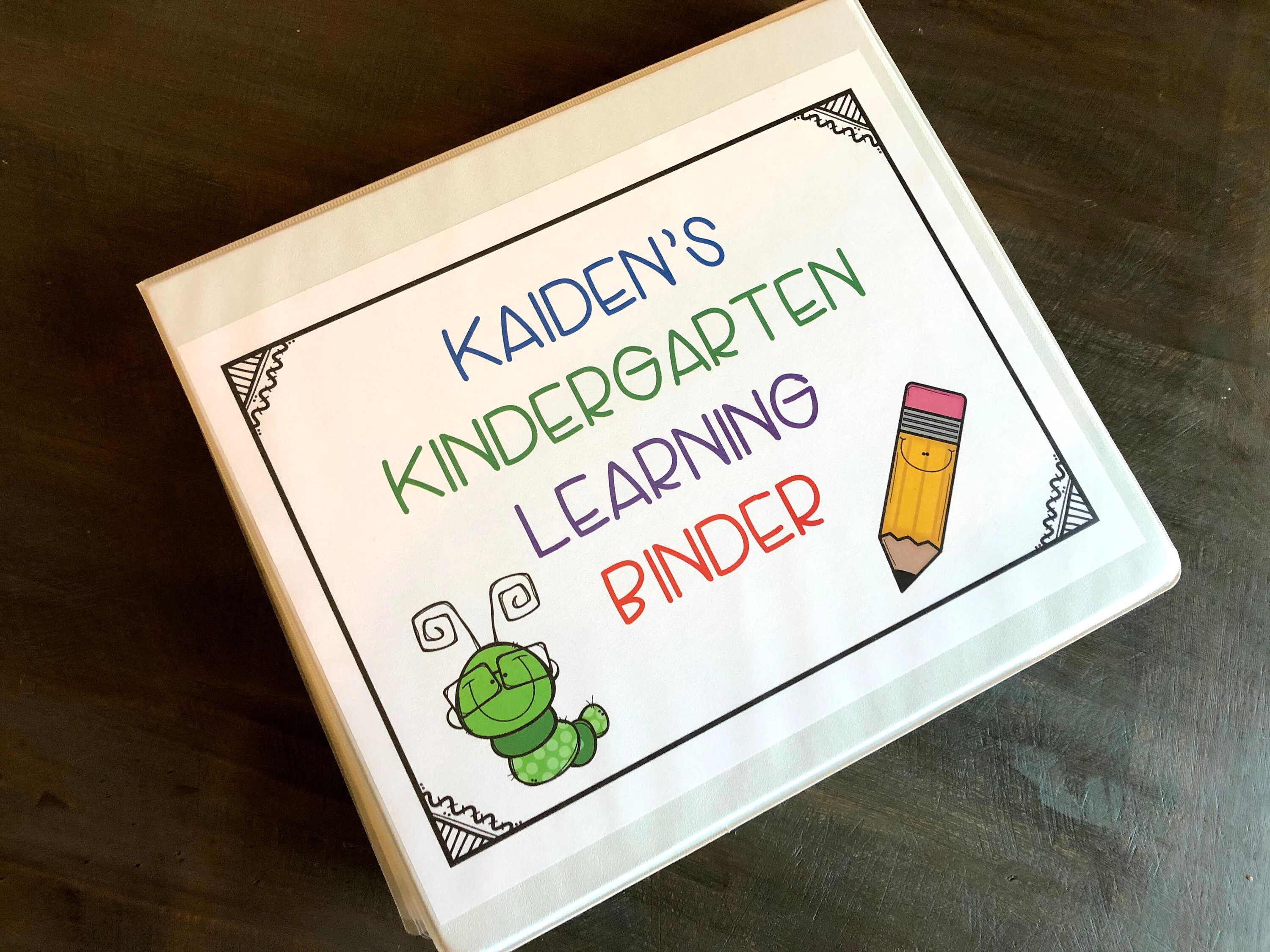 Personalized Kindergarten Binder | Etsy