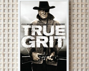True Grit 1969 Movie Poster, John Wayne Canvas Print, Unframed