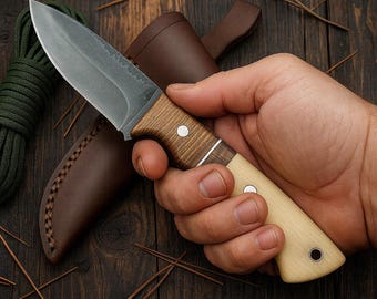Handmade 1095 High Carbon Steel Hunting Knife – G10 Micarta Handle