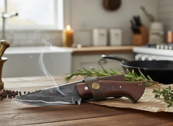 Handmade Firestorm Damascus Steel Hunting Knife | Brass Handle