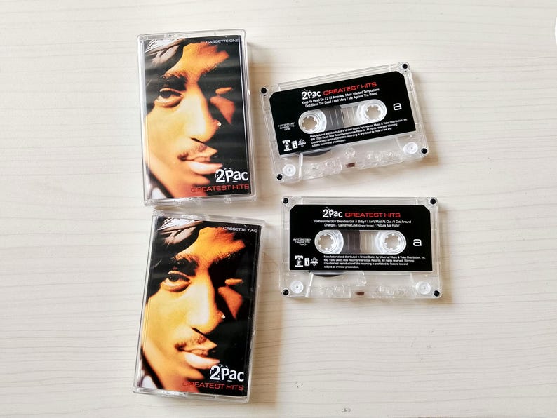 2Pac – Greatest Hits Cassette Tape 1 & 2 | Hip-Hop Rap 1998 | Vintage Collectible image 1