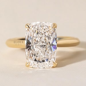 Elongated 2.5 CT Radiant Cut Moissanite Solitaire Ring, Solitaire Engagement Ring, Unique Wedding Ring, Dainty Proposal Gifts, Ring For Her