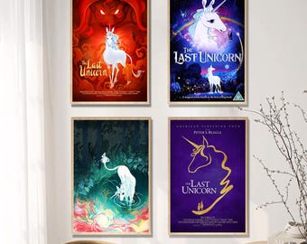 The Last Unicorn (1982)--Movie Poster, Canvas Print, Wall Art, Room Decor,Film Fan Collectibles