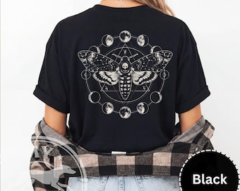 Lunar Moth Phasen T-Shirt | Okkultes Motten-Mond-Zyklus-T-Shirt
