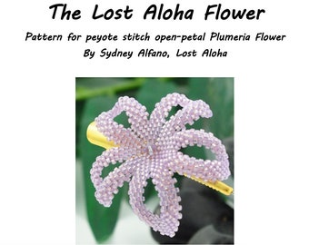 Beaded Plumeria Pattern - The Lost Aloha Plumeria Pattern for beading Tropical Flowers for Weddings, Gifts and More