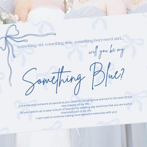 Vill du vara mitt något blått? | Utskrivbart bröllopsfrierikort | Digital nedladdning