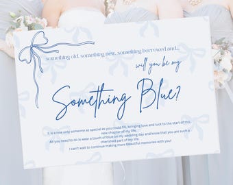 ¿Quieres ser mi "algo azul"? / Tarjeta de propuesta de boda imprimible / Descarga digital