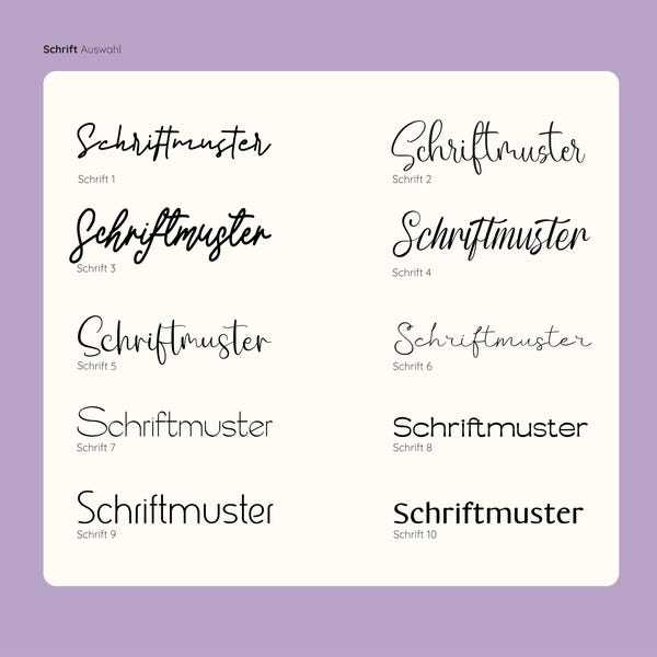 Personalisierte Aufkleber Schriftzüge | Vinyl Namensschilder, Sticker, Wunschtext & Hochzeitsbeschriftungen | 10 Schriftarten, 26 Farben