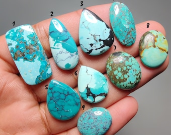 Natürlicher Türkis Cabochon 100 Karat (19 - 27 mm) - Heilstein, Flachstein für die Schmuckherstellung, loser Edelstein für Anhänger oder Ringe