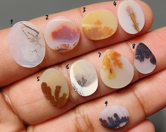 Scenic Agate Cabochon – Flat Back Gemstone for Jewelry (11-16mm)