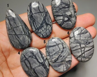 100% Natural Picasso Jasper 35 - 39 mm Flat Back 146 Carat  For SilverSmith