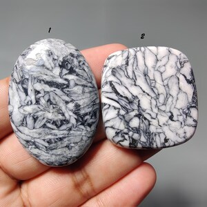 Natural Pinolite Cabochon 163 Carat(36 - 44 mm) – Healing Stone, Flat Back Gemstone for Jewelry Making, Loose Gem for Pendant or Ring