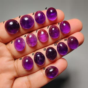 Natural Amethyst Cabochon 80 Carat(12 - 13 mm) – Healing Stone, Flat Back Gemstone for Jewelry Making, Loose Gem for Pendant or Ring