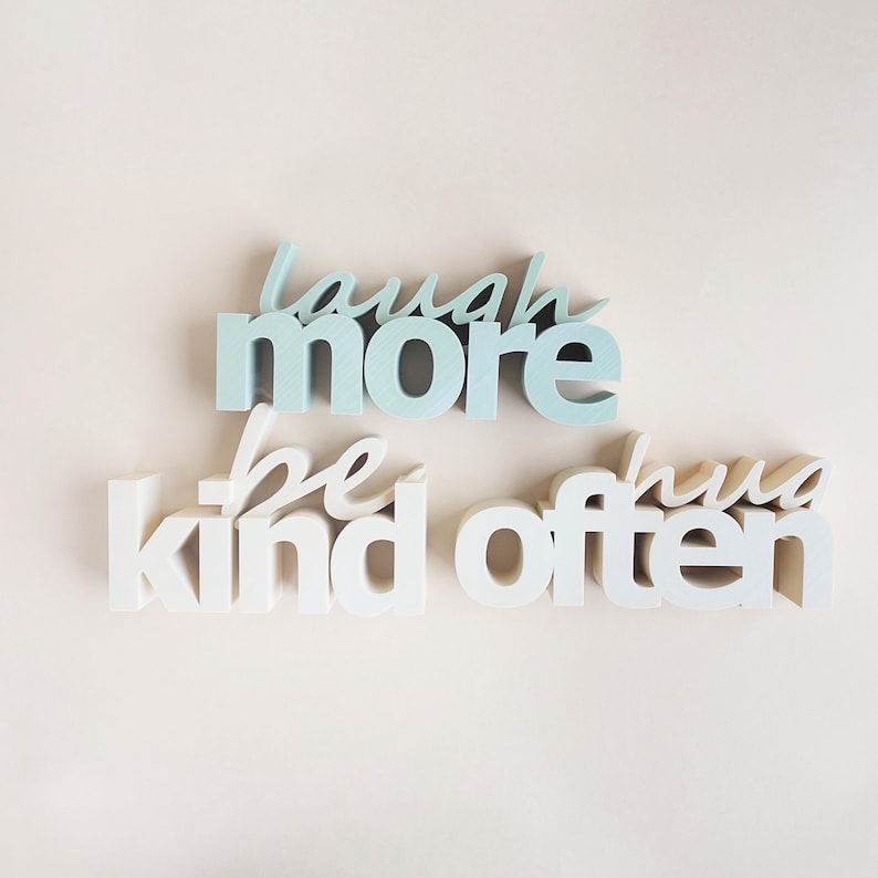 Therapy office printed decor created from Be Kind sign commercial STL printer files.