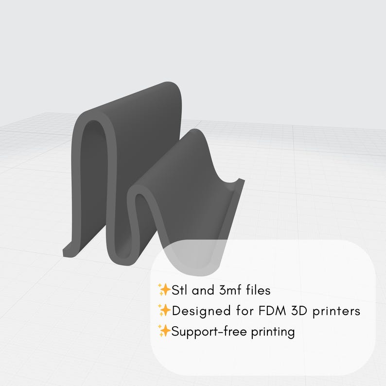 Tablet holder STL file printable stand for office desk decor.