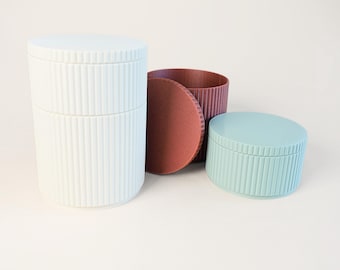 STL Files for 3d Printing Stackable Boxes Set Bathroom Storage Container Print File Office Organizer DIY Ideas for New Home Printed Gift