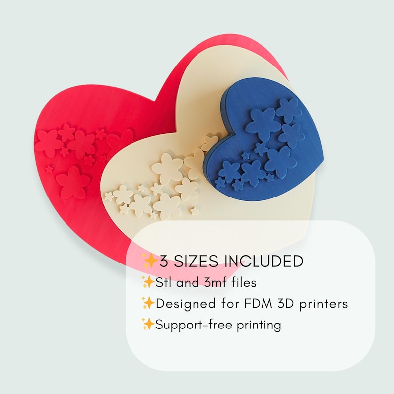 Digital download gift box STL files used as a jewelry case set for printing romantic presents.