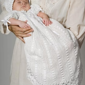 Crochet Baptism Gown and Bonnet Pattern | Heirloom Christening Dress Tutorial (PDF Download)