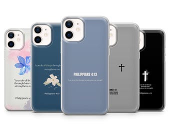 Christianity Phone Case Bible Quote Cover for iPhone 17Pro, 16, 15, 14, 13, 12, Samsung S26, S25, S24, S23Fe, A16, A56, A55, Pixel 10, 9Pro