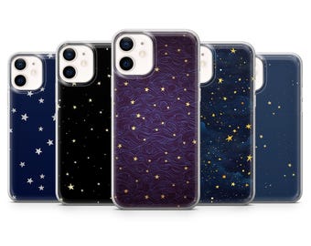 Stars Phone Case Space Moon Galaxy Cover for iPhone 17Pro, 16, 15, 14, 13, 12, Samsung S26, S25, S24, S23Fe, A16, A56, A55, Pixel 10, 9Pro
