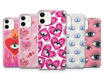 Whimsical Phone Case Funky Heart Cover for iPhone 17Pro, 16, 15, 14, 13, 12, Samsung S26, S25, S24, S23Fe, A16, A56, A55, Pixel 10, 9Pro