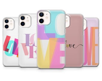 Love Phone Case Abstract Modern Art Cover for iPhone 17Pro, 16, 15, 14, 13, 12, Samsung S26, S25, S24, S23Fe, A16, A56, A55, Pixel 10, 9Pro