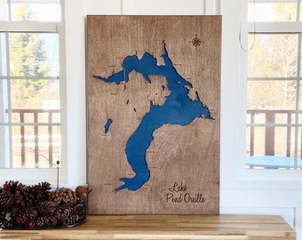 Lake Pend Oreille Wood Map - Locally Made in North Idaho