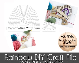 Rainbow Craft Project Instant Download dxf png SVG PDF EPS Digital Vector Shape