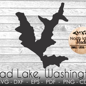 BEAD LAKE Washington Kaart Outline Instant Download dxf png svg pdf eps cdr Digital Vector Shape