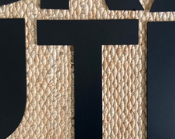 T - Modern Letter - Painted Black or Unfinished 1/4" MDF Laser Cut Letter Blank - Uppercase Large
