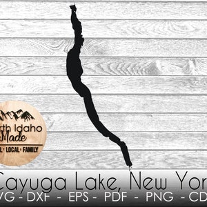 Cayuga Lake New York kaart overzicht Instant Download dxf png cdr SVG PDF EPS digitale vectorvorm