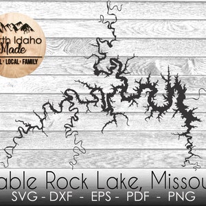Table Rock Lake Missouri Karte Umriss Sofortiger Download dxf png SVG PDF EPS Digitale Vektorform