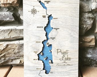 Priest Lake, Idaho Map - Locally Made in Idaho