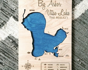 Big Arbor Vitae Lake Map Big Arbor Vitae Lake | Etsy