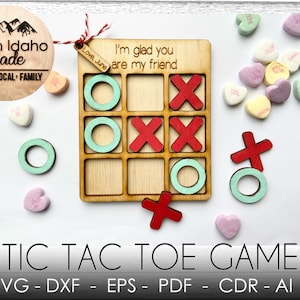 Tic Tac Toe Laser Project Instant Download SVG PDF EPS cdr dxf ai Digital Vector Shape - tic-tac-toe game file
