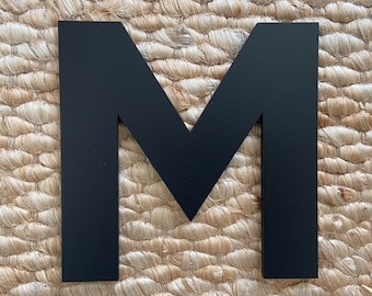 M - Modern Letter - Painted Black or Unfinished 1/4" MDF Laser Cut Letter Blank - Uppercase Large