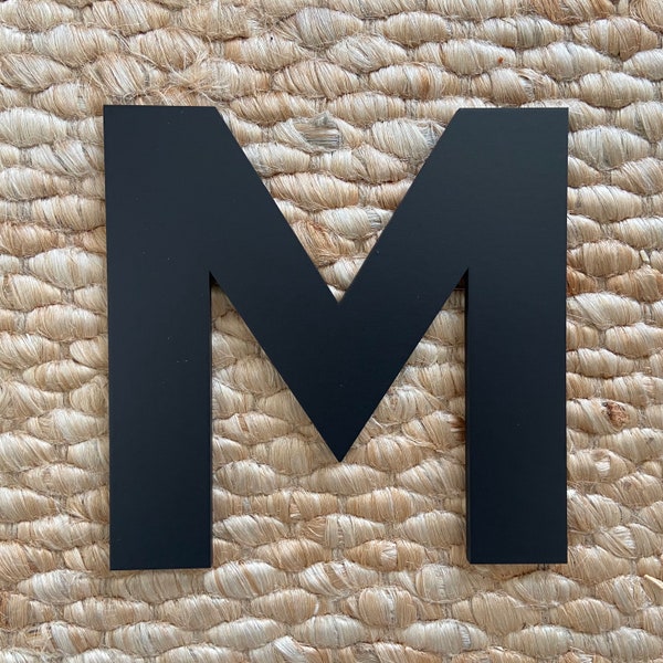 M - Modern Letter - Painted Black or Unfinished 1/4" MDF Laser Cut Letter Blank - Uppercase Large
