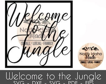 Welcome to the Jungle Welded Letters Instant Download DXF SVG PDF cdr Digital Vector Shape