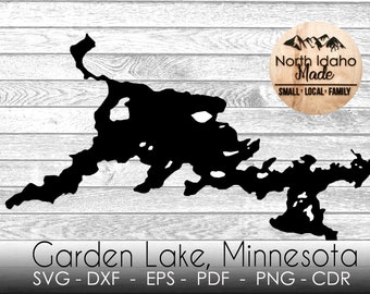 Garden Lake, Minnesota Map Outline Instant Download dxf png cdr SVG PDF EPS Digital Vector Shape