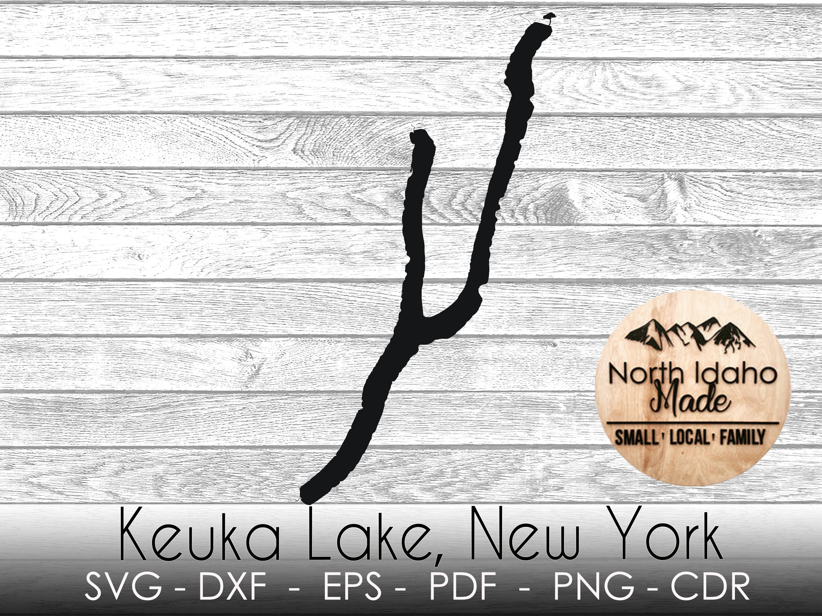 Keuka Lake New York Map Outline Instant Download Dxf Png Cdr SVG PDF