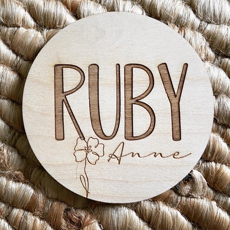 Newborn Baby Name Announcement Plaque 4 Round Etsy