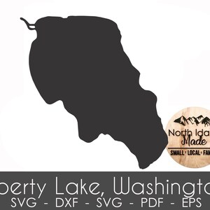 Liberty Lake Washington kaart overzicht Instant Download dxf png SVG PDF EPS digitale vectorvorm